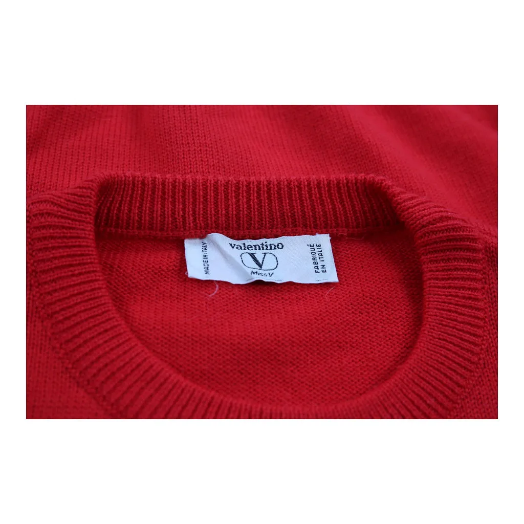 1980s Valentino Jumper - Medium Red Wool Blend