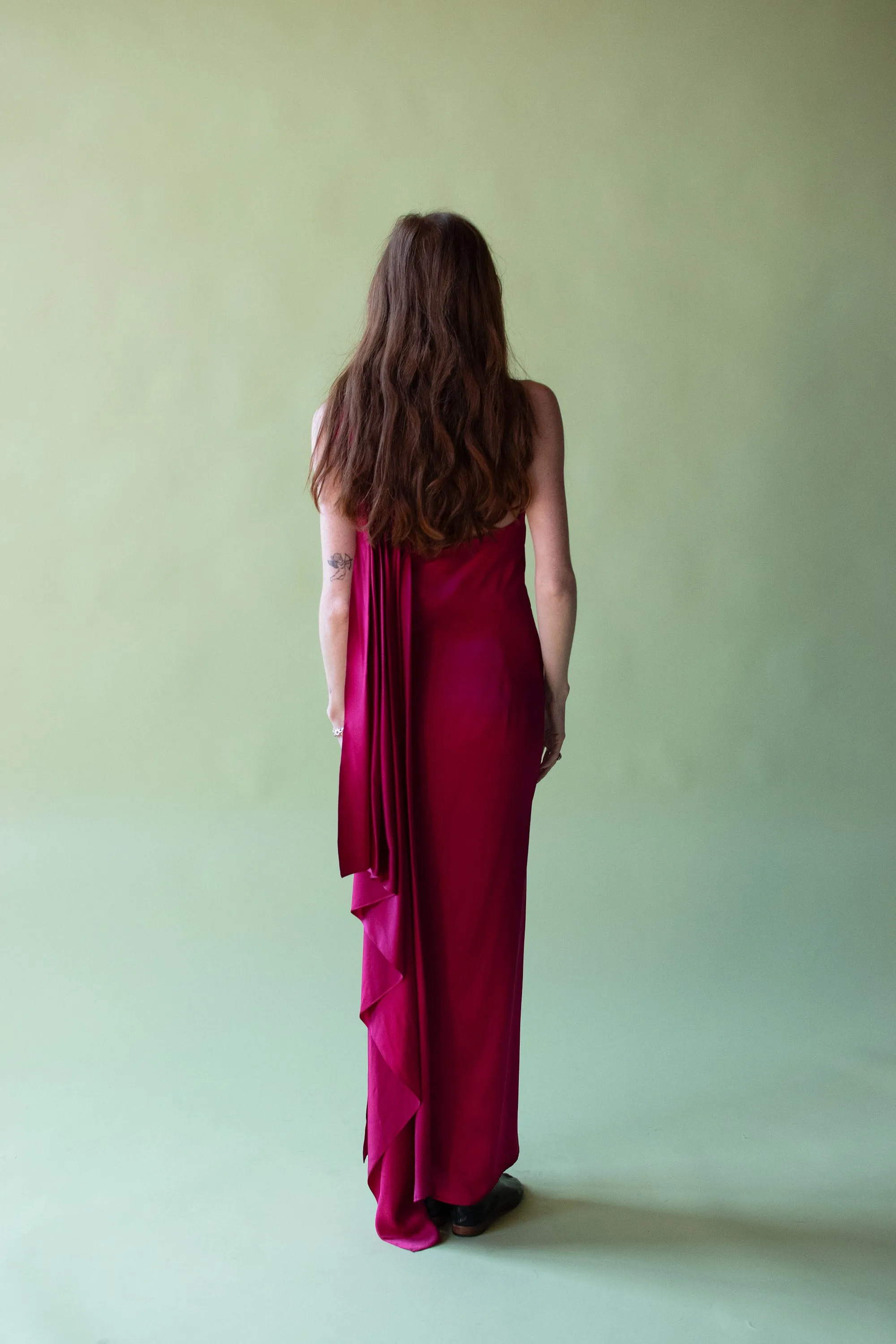 1990s Shocking Pink Silk Dress