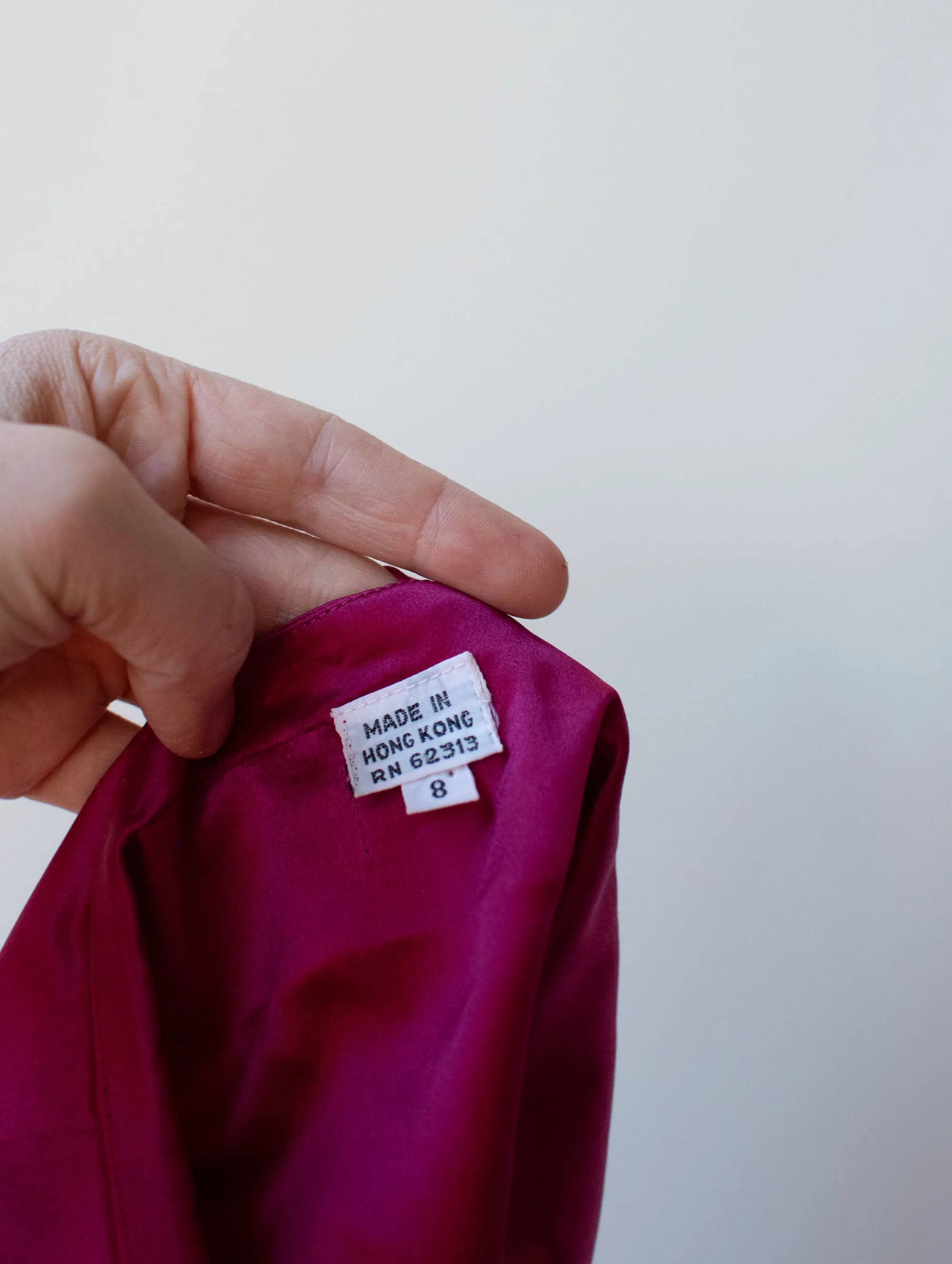 1990s Shocking Pink Silk Dress