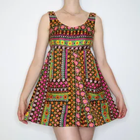 60s Flower Power Babydoll Dress (S-M) 