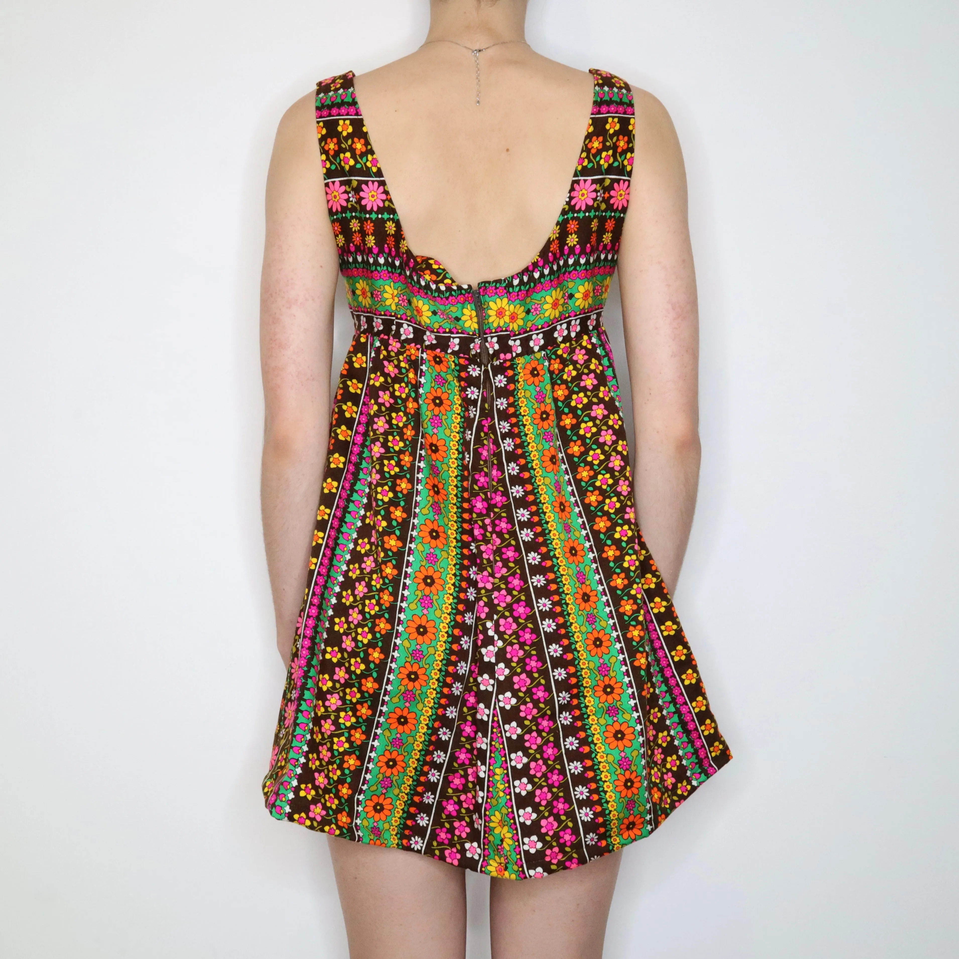 60s Flower Power Babydoll Dress (S-M) 