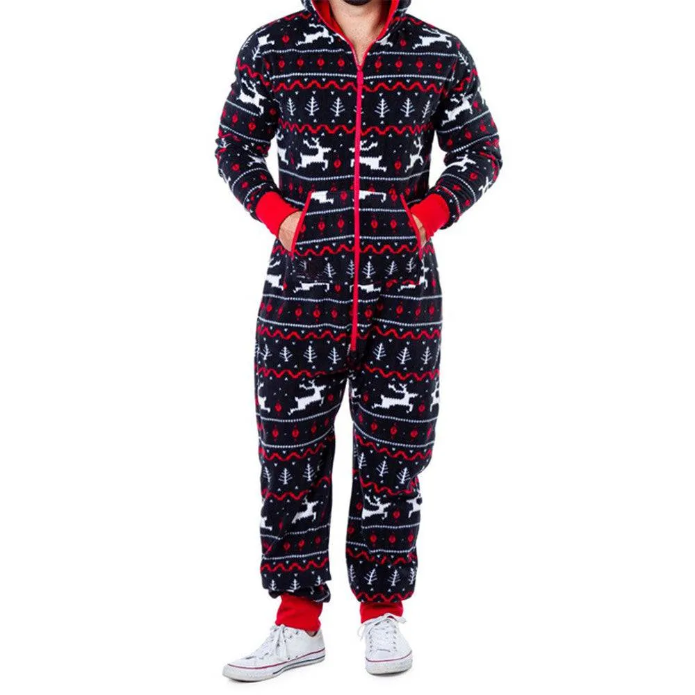 Abstract Print Pajama Jumpsuit For Men's