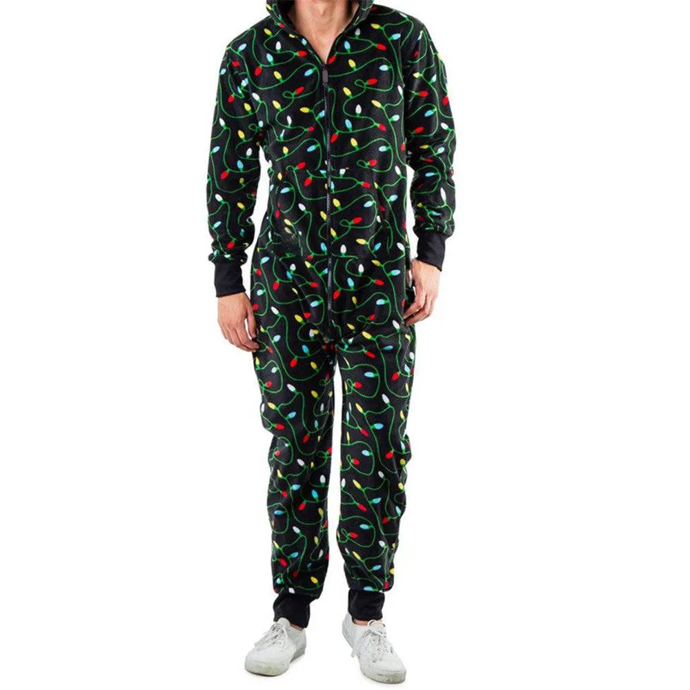 Abstract Print Pajama Jumpsuit For Men's