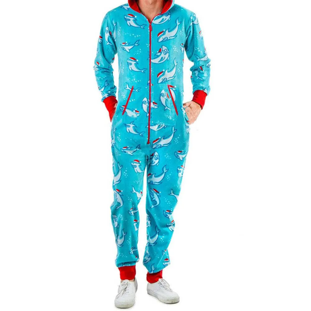 Abstract Print Pajama Jumpsuit For Men's
