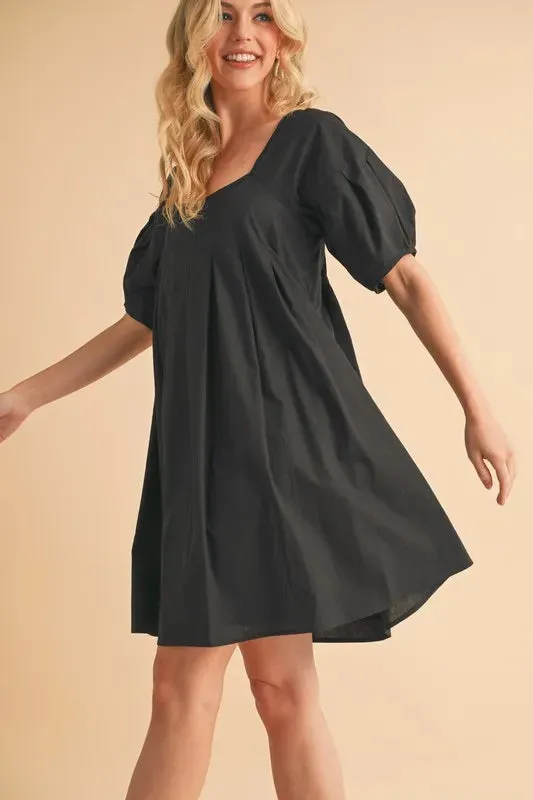 Aemi   Co Square Neck Babydoll Dress with Pockets