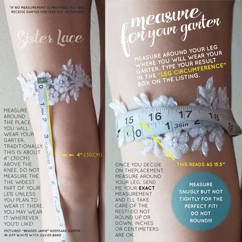 Aqua Wedding Garter Lace All The Way Around - The Lynsay
