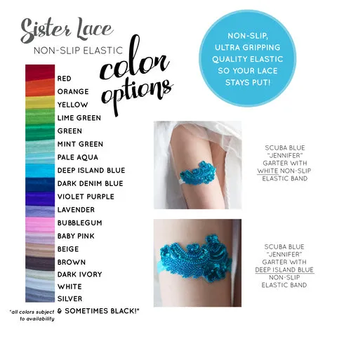 Aqua Wedding Garter Lace All The Way Around - The Lynsay