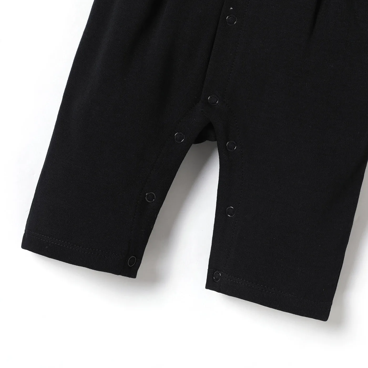 Baby Boy 100% Cotton Long-sleeve Colorblock Spliced Gentleman Bow Tie Jumpsuit