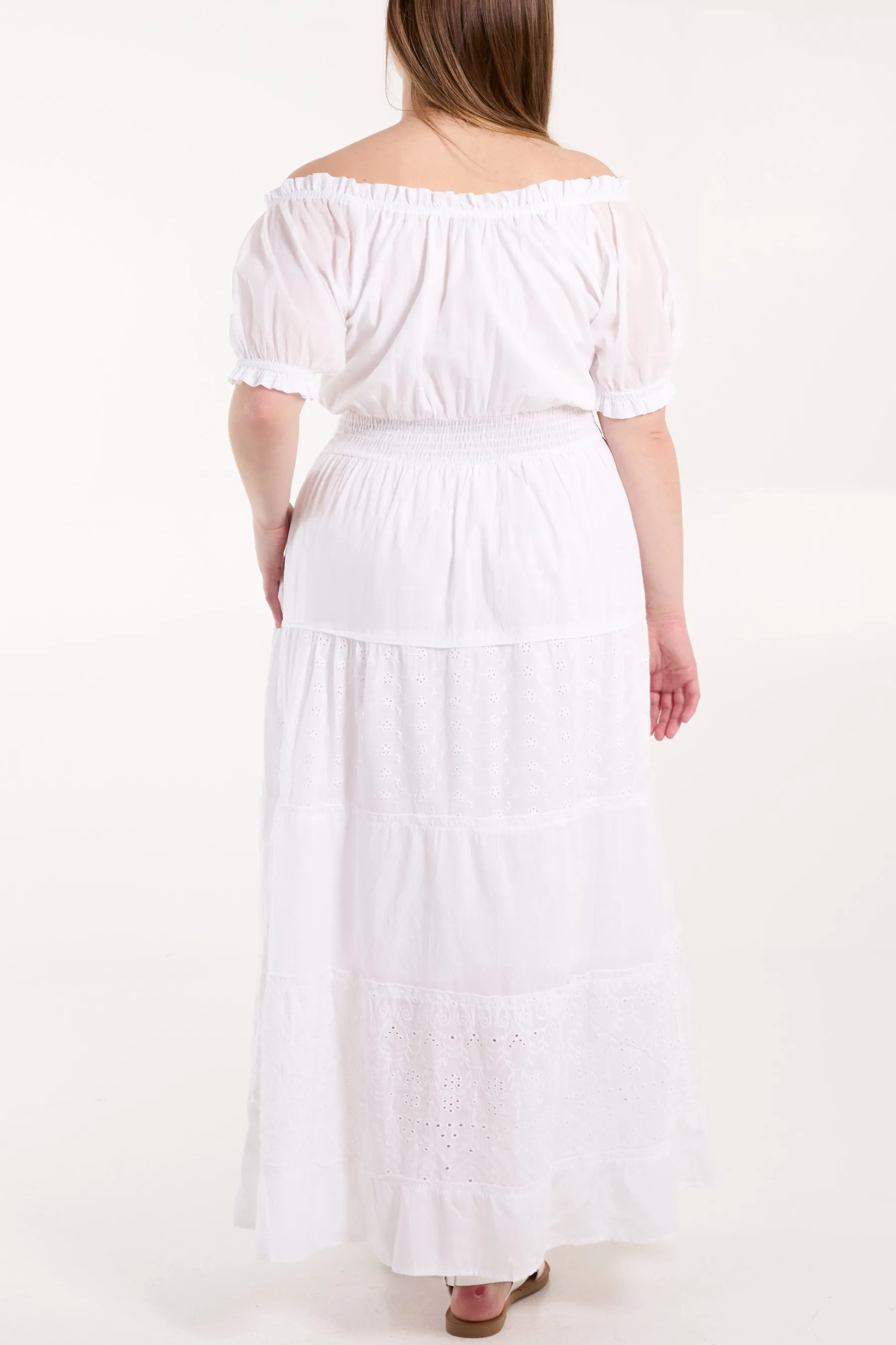 Bardot Broderie Tiered Maxi Dress