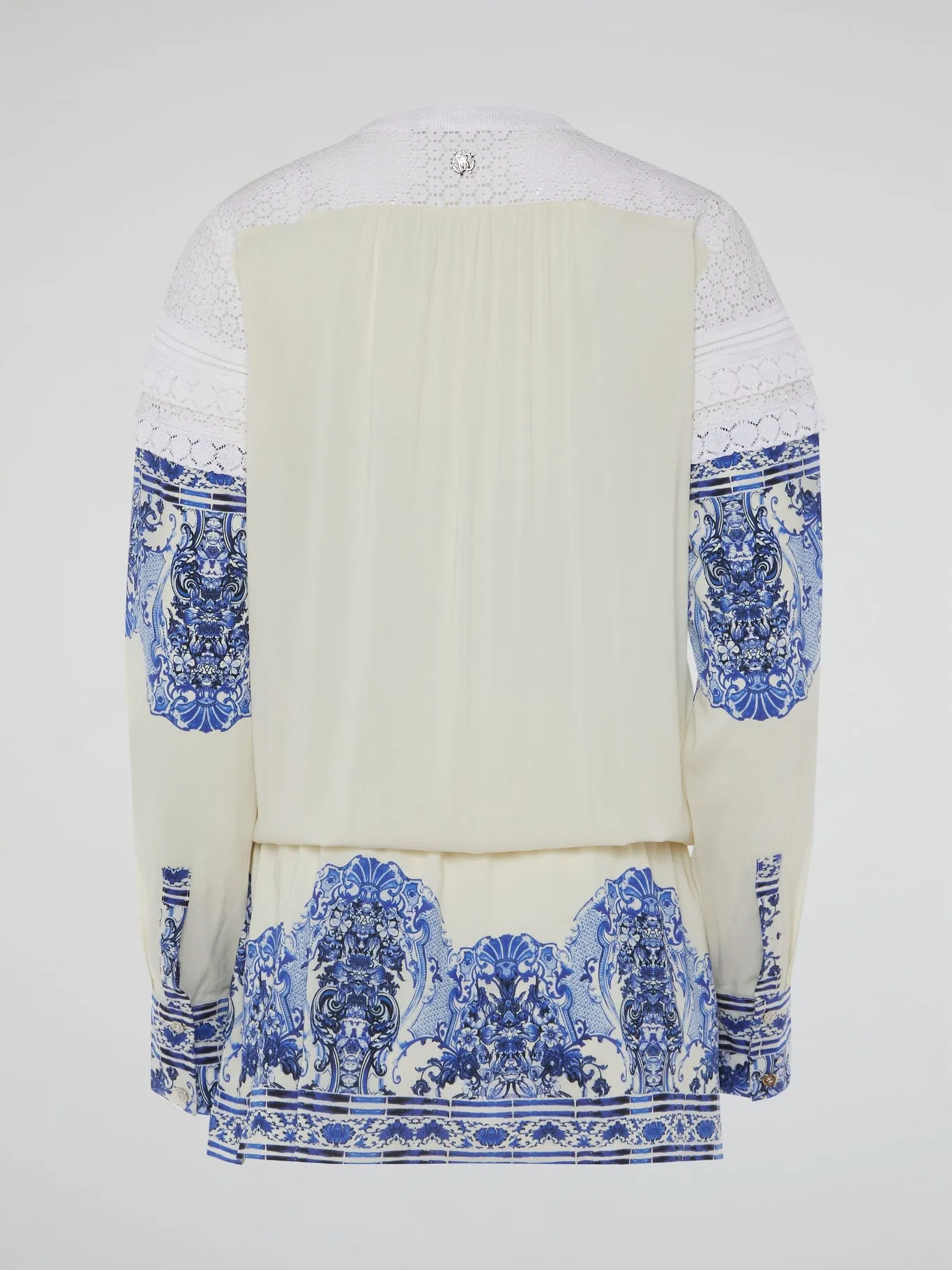 Baroque Print Knit Panel Dress