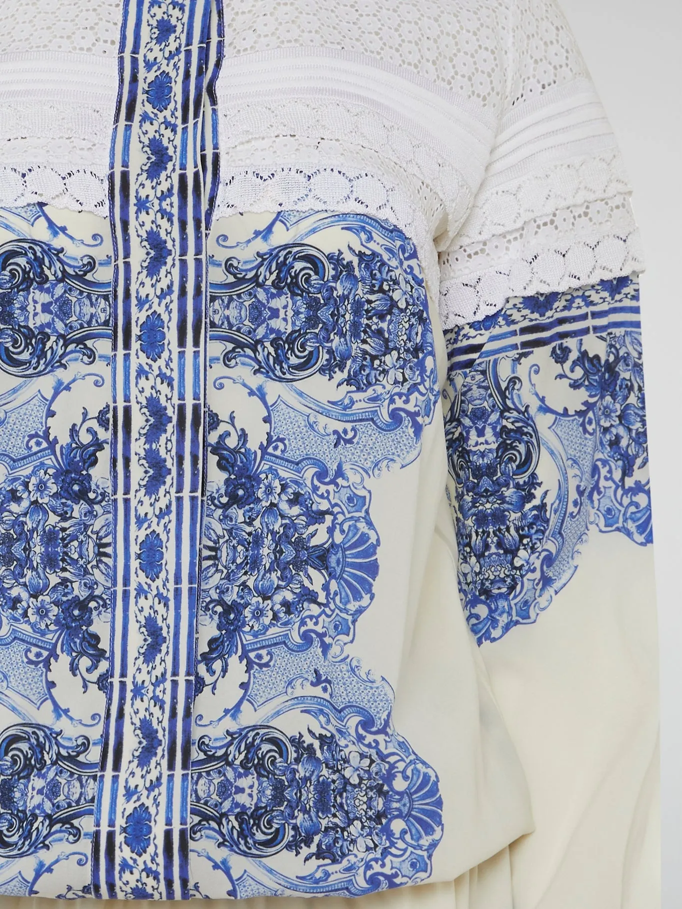 Baroque Print Knit Panel Dress