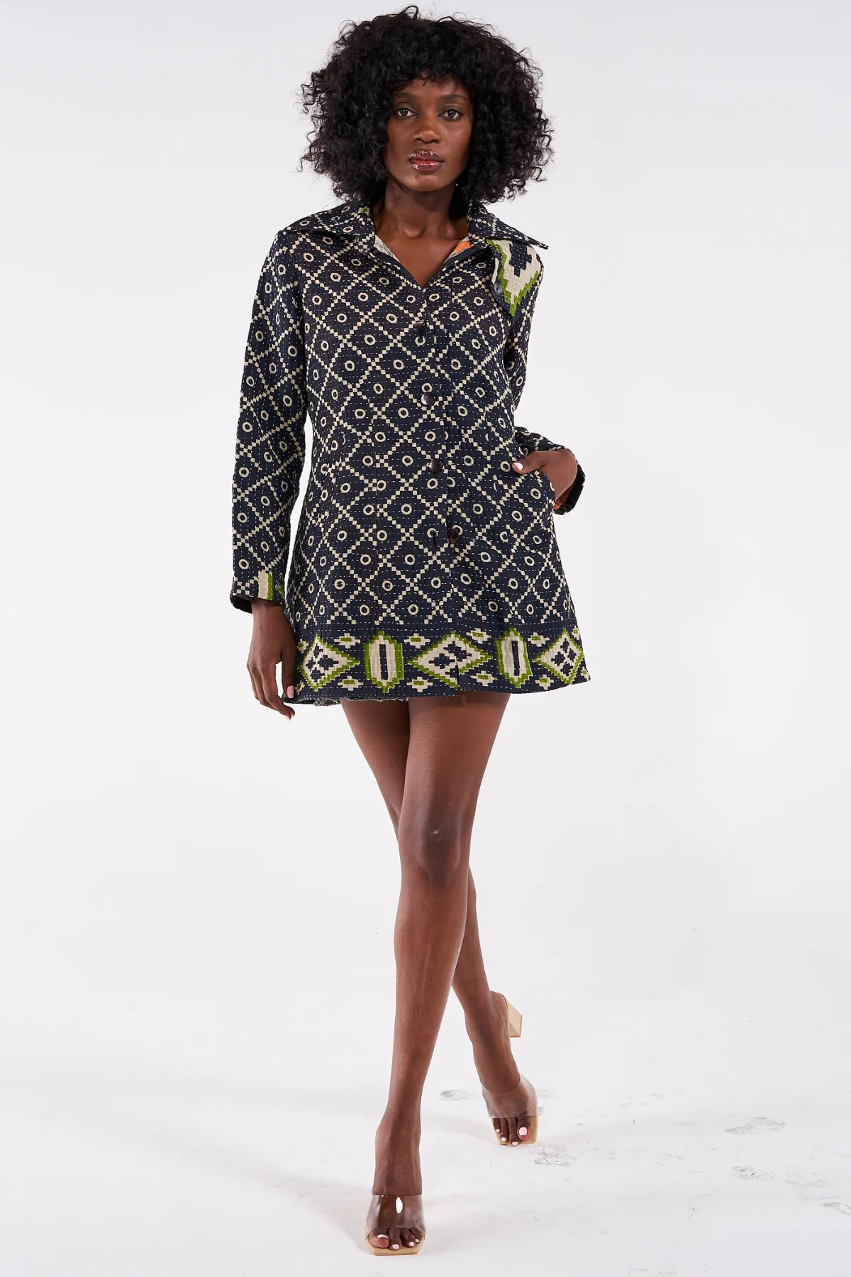 Black Diamond Trench Coat