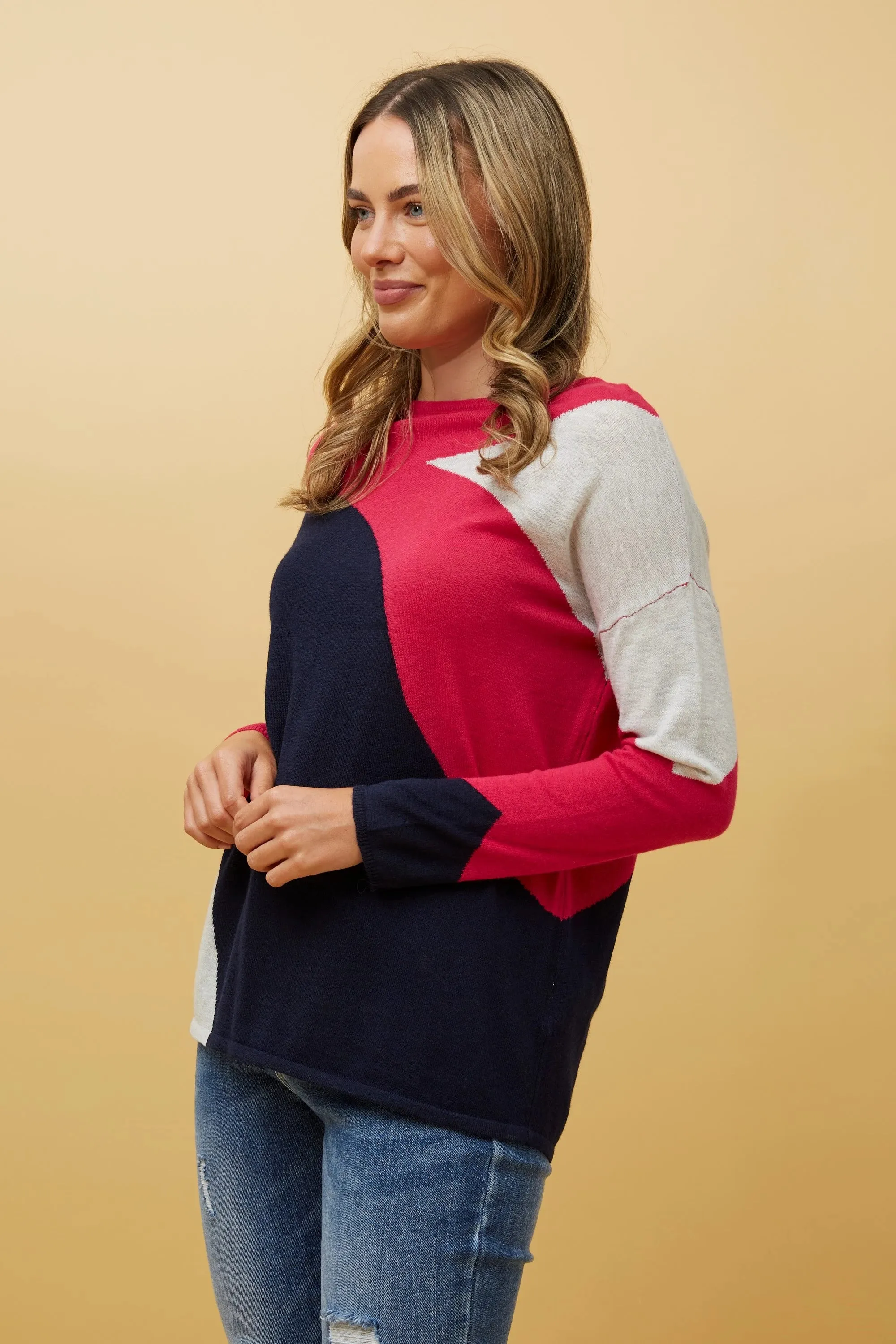 Caroline Morgan Colour Block Knit Jumper