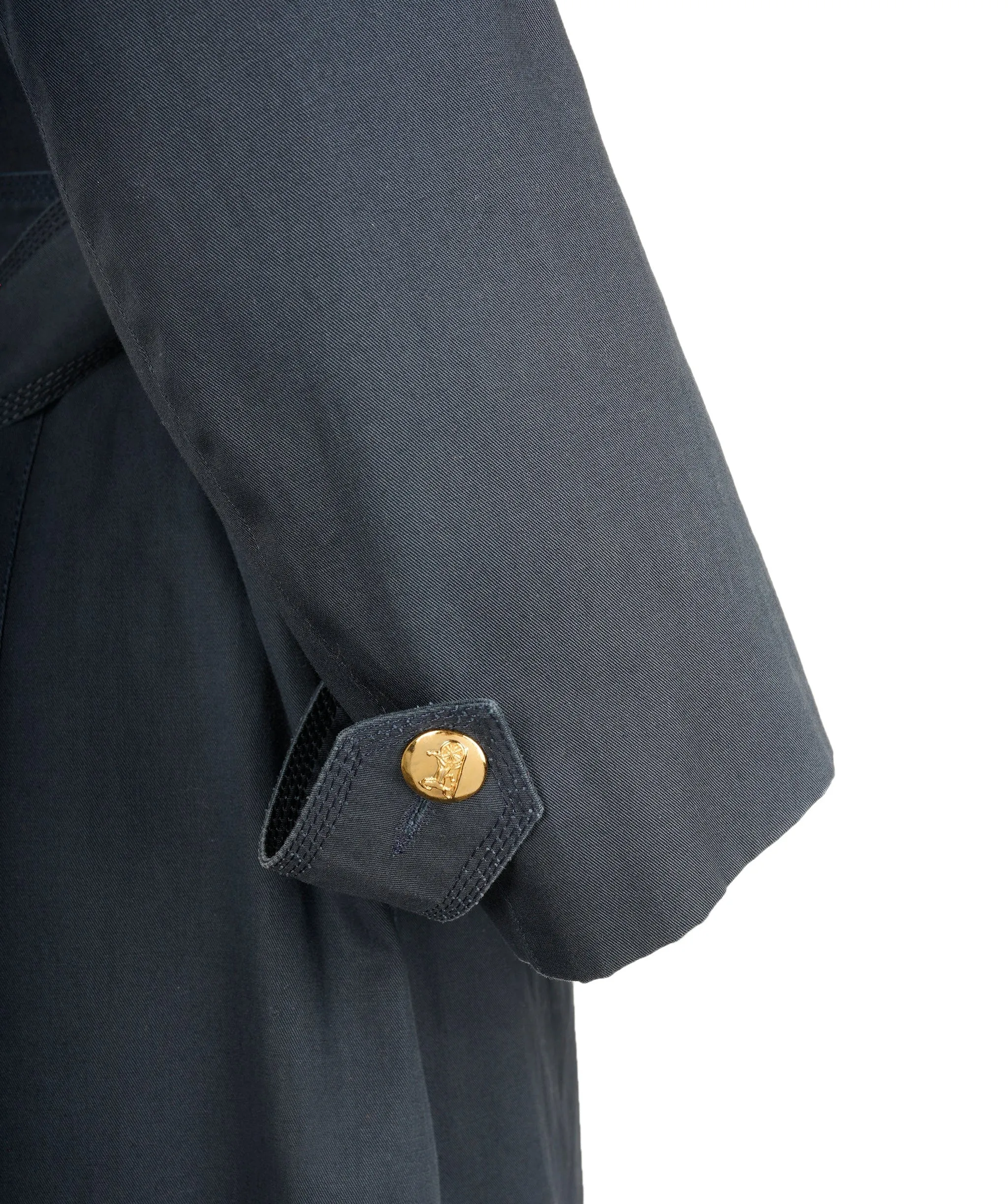 Celine Gold Button Trench Coat Navy ASL7142