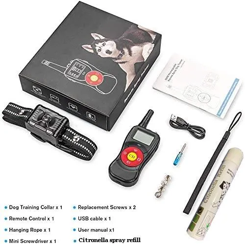 Citronella Deluxe Spray Stop Barking Collar with Remote, Dog Training Collar