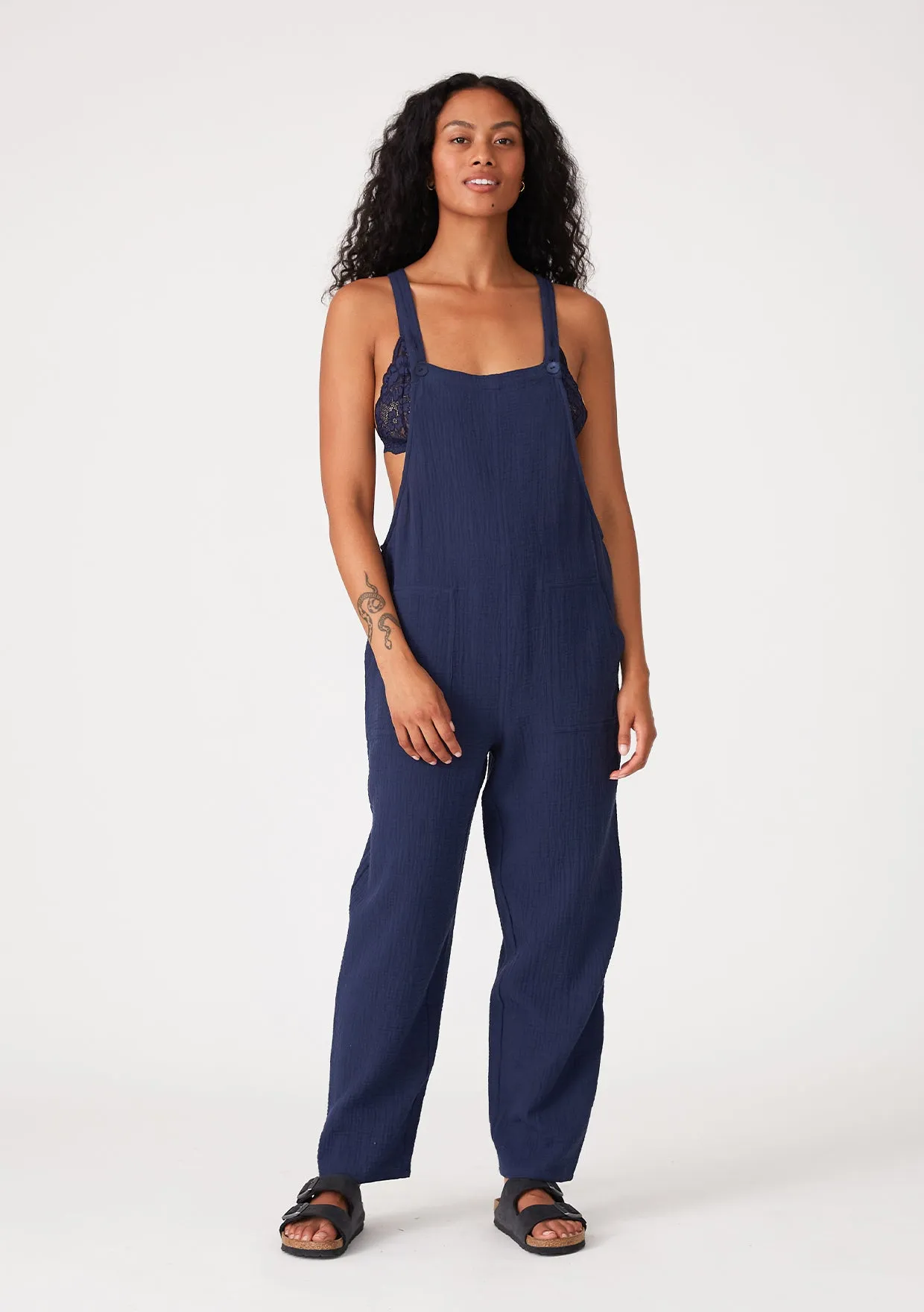 Cotton Oversized Sleeveless Racerback Jumpsuit