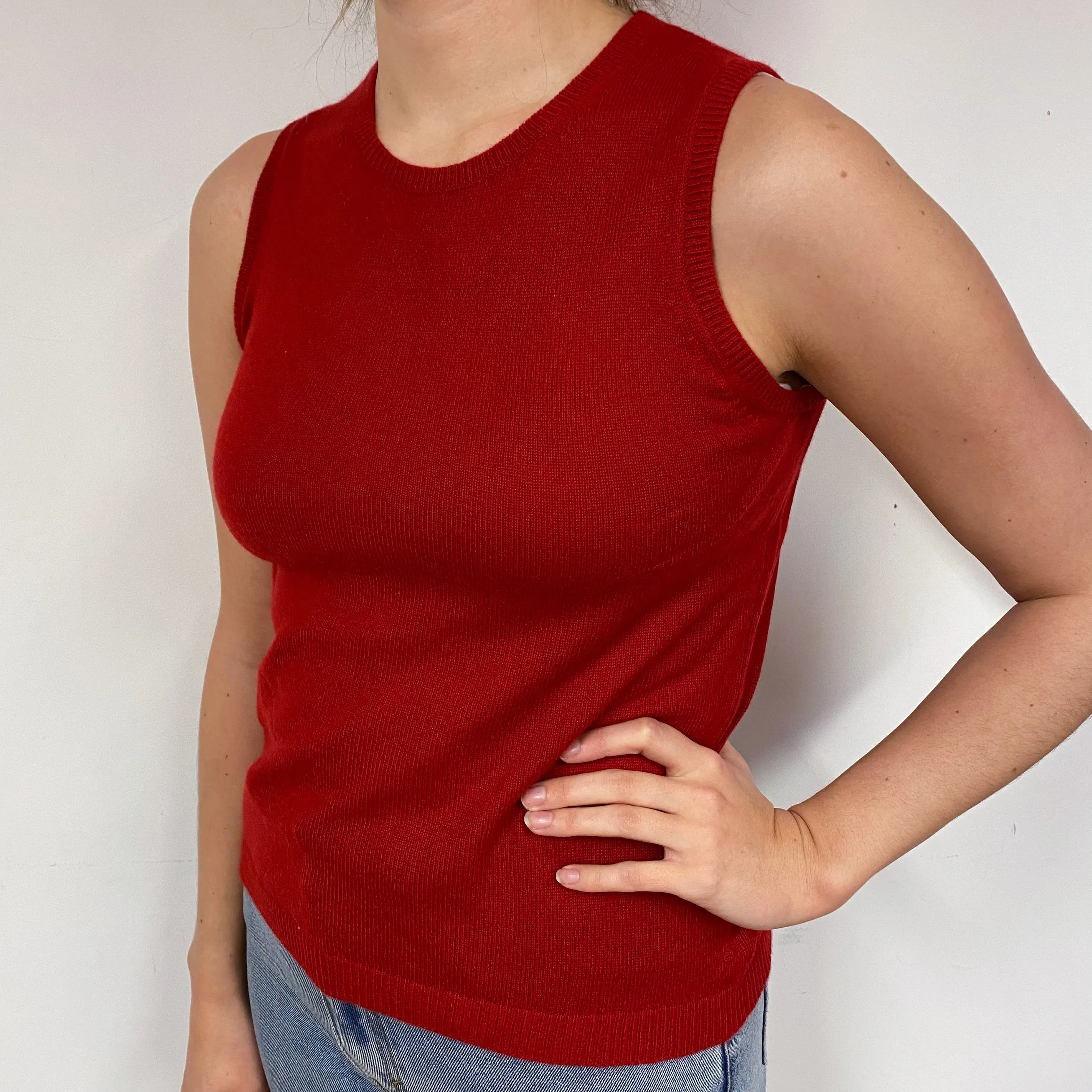 Crimson Red Cashmere Tank Top Small