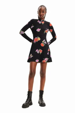 Desigual Petony Long Sleeve Short Floral Jersey Dress 23WWVK29