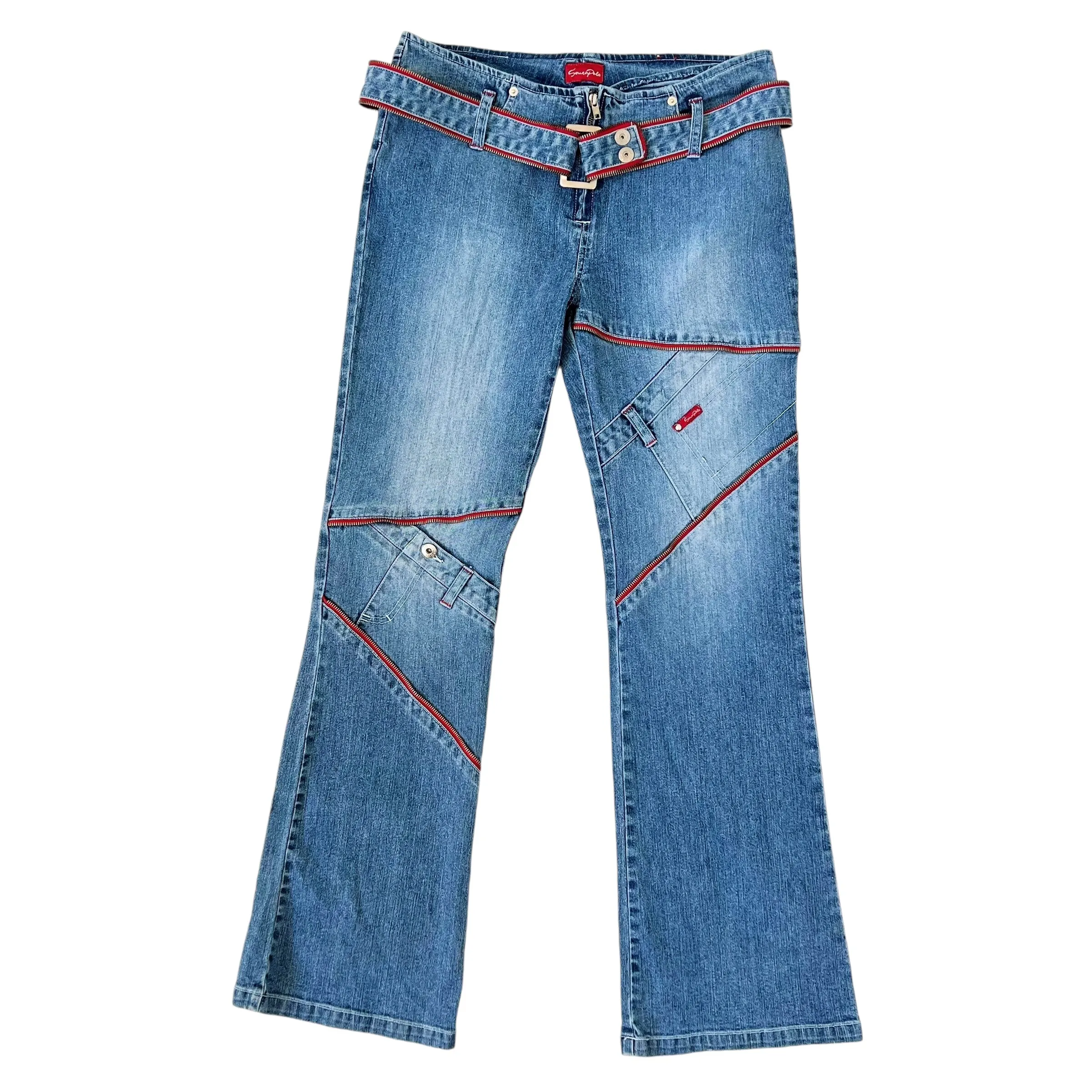 Early 2000s Funky Zipper Jeans (L)