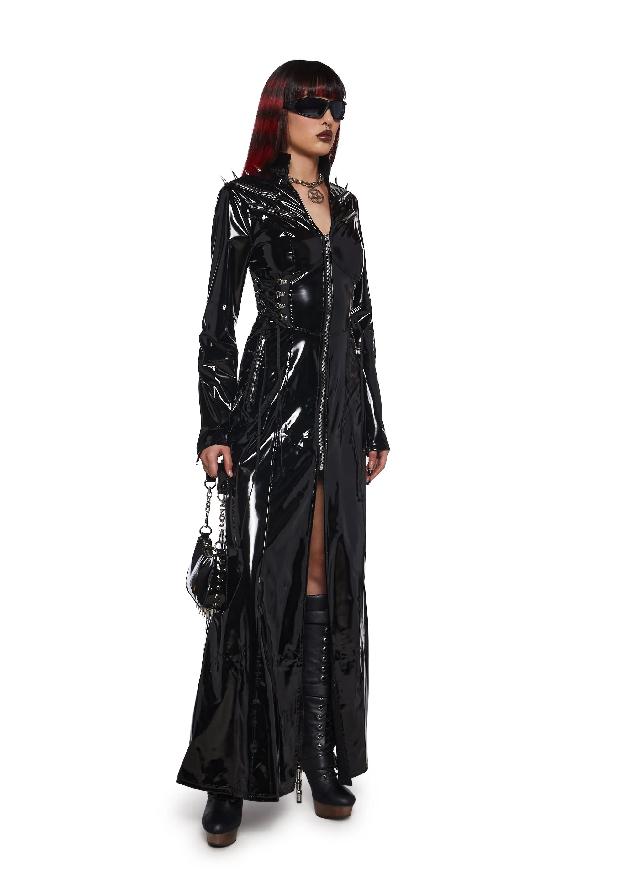 Fatal Trinity Patent Trench Coat