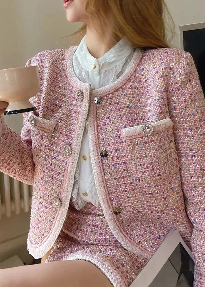 FATIMA Metallic Tweed Jacket and Skirt Set