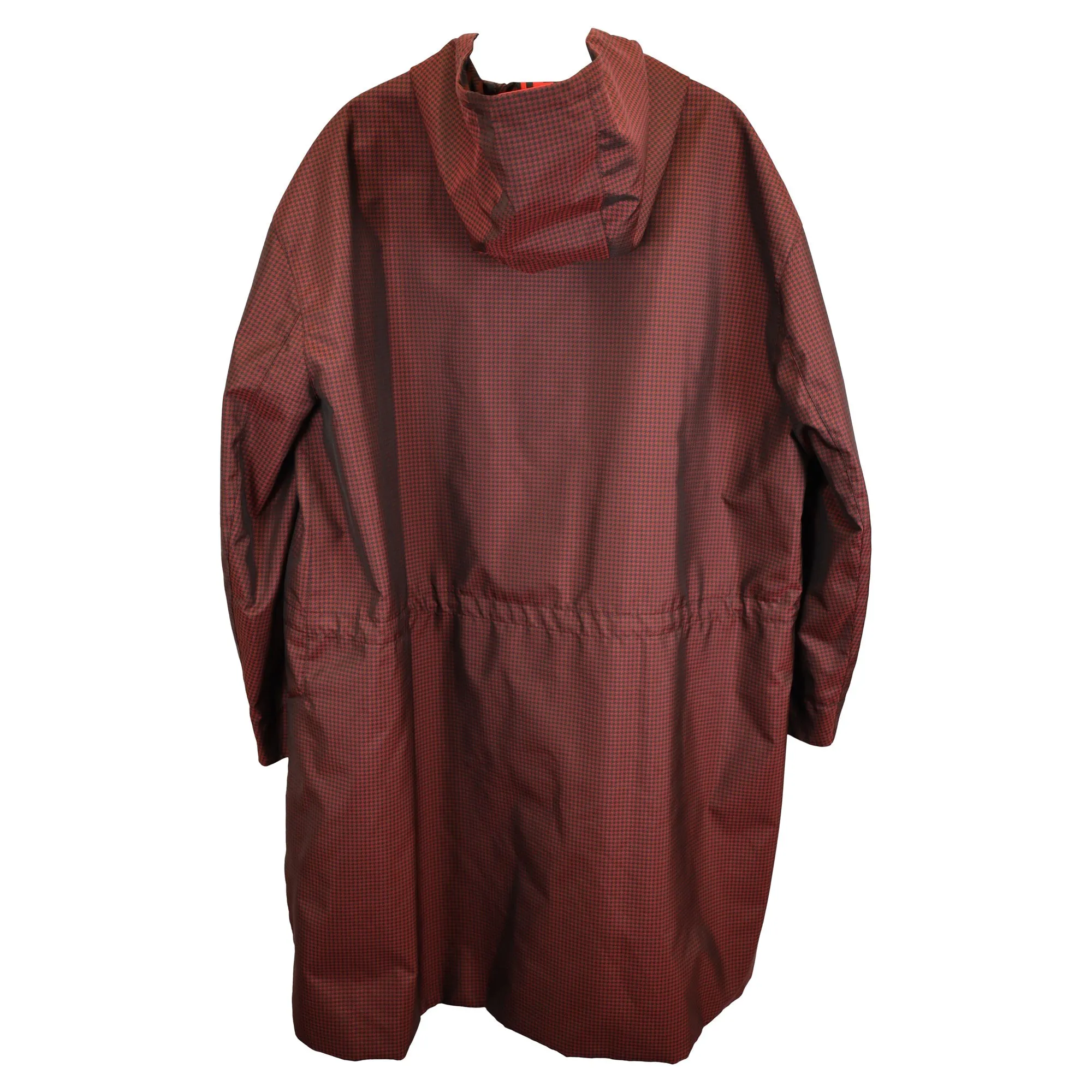 Fendi Houndstooth Print Reversible Parka Jacket in Red Polyester