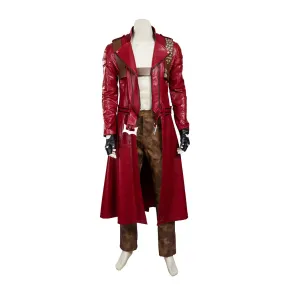Game Devil May Cry Dante Cosplay Costume Red Trench Coat Halloween Men Mull Set