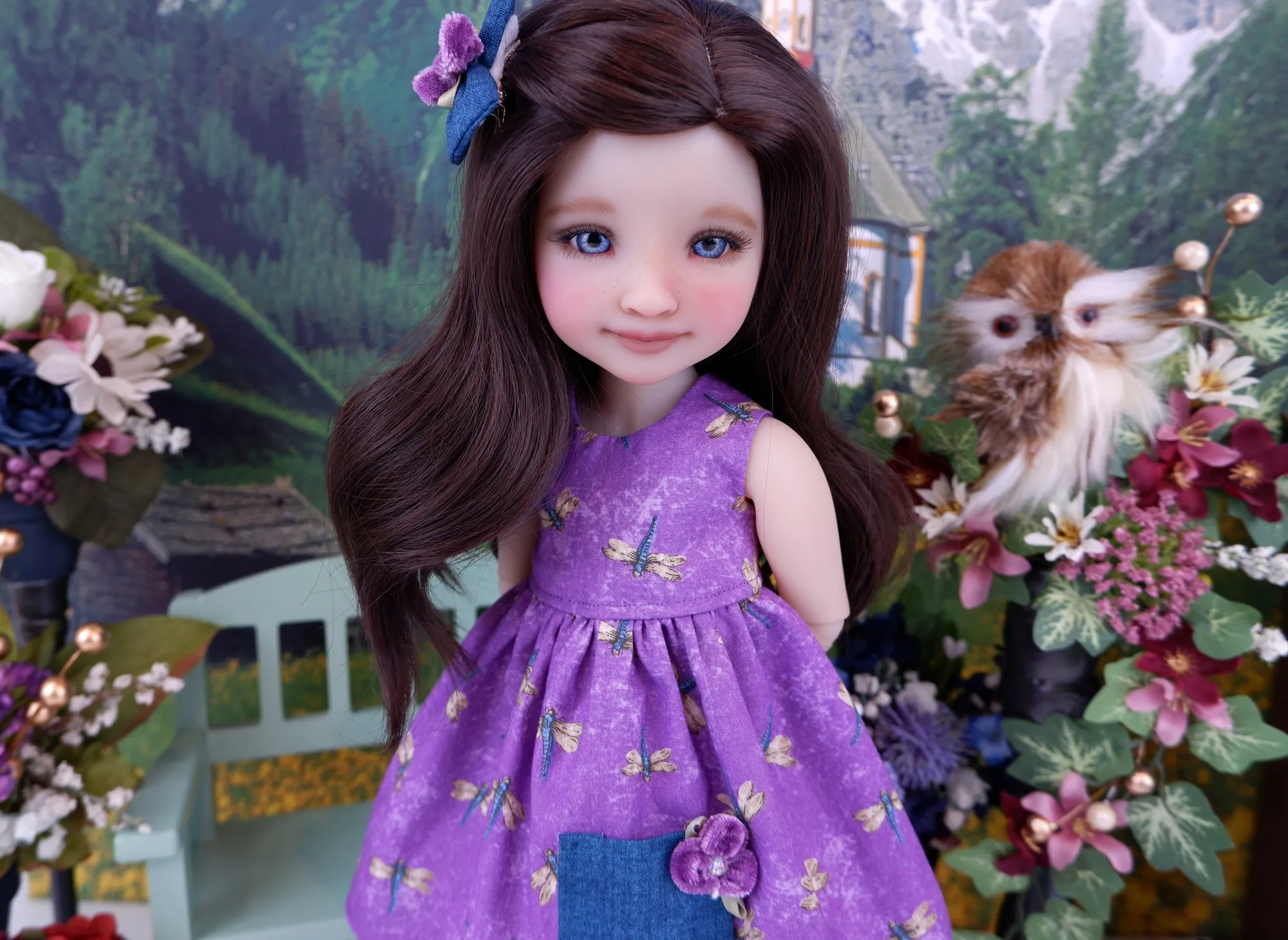 Garden Dragonfly - dress with shoes for Ruby Red Fashion Friends doll