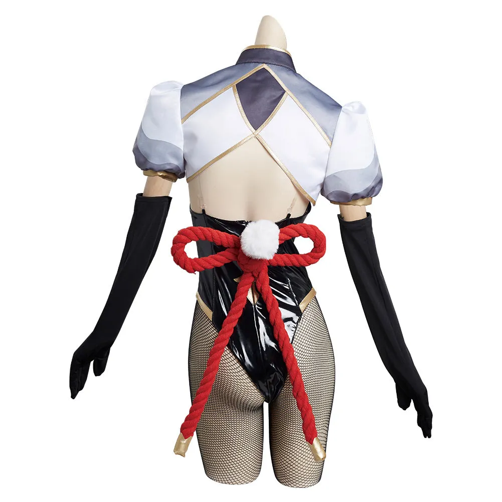 Genshin Impact Shen He Halloween Carnival Suit Cosplay Costume Bunny Girls Jumpsuit