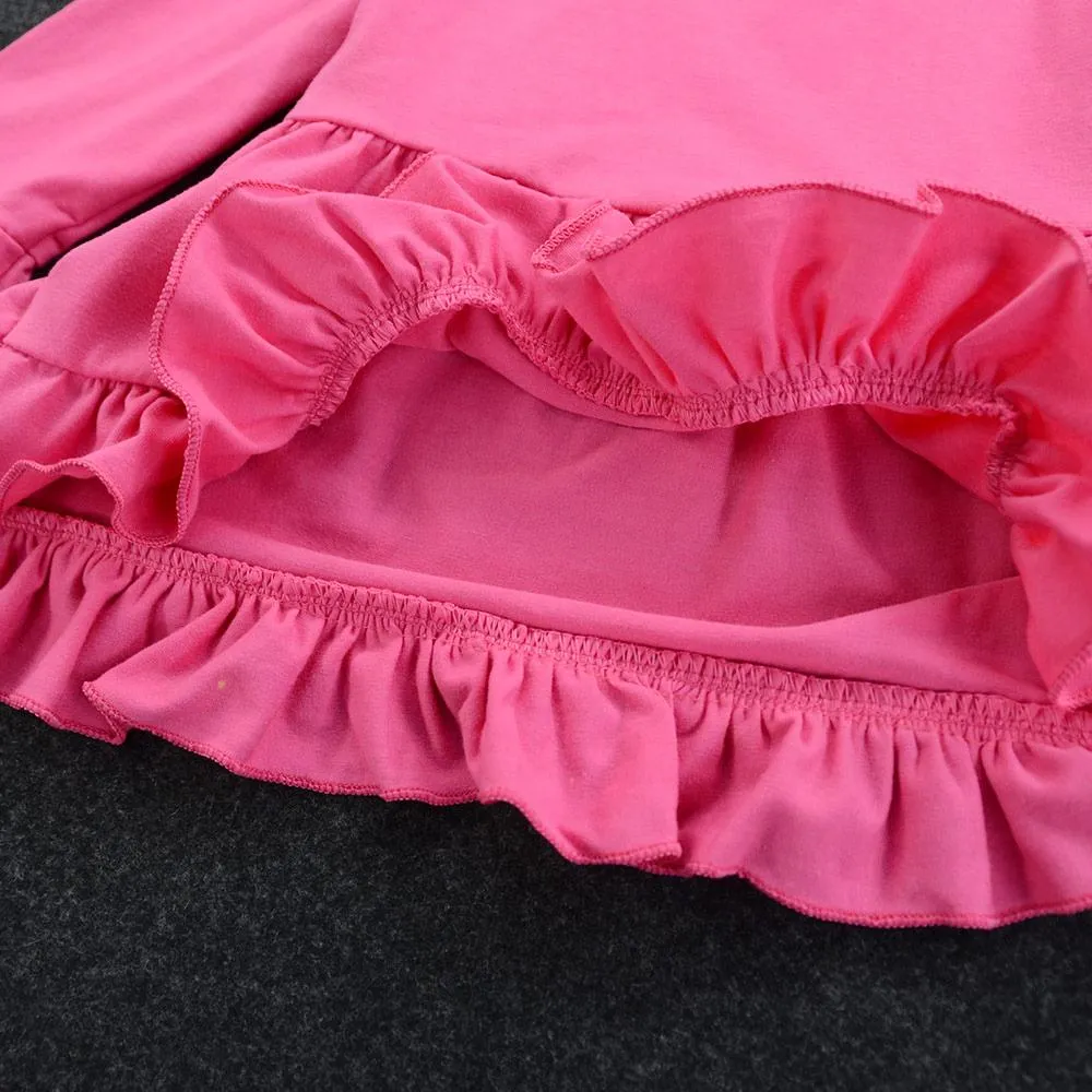 Girls Solid Flared Sleeve Top & Floral Pants Wholesale Girls Clothes