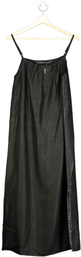 Goelia Black Silk Slip Dress UK 6