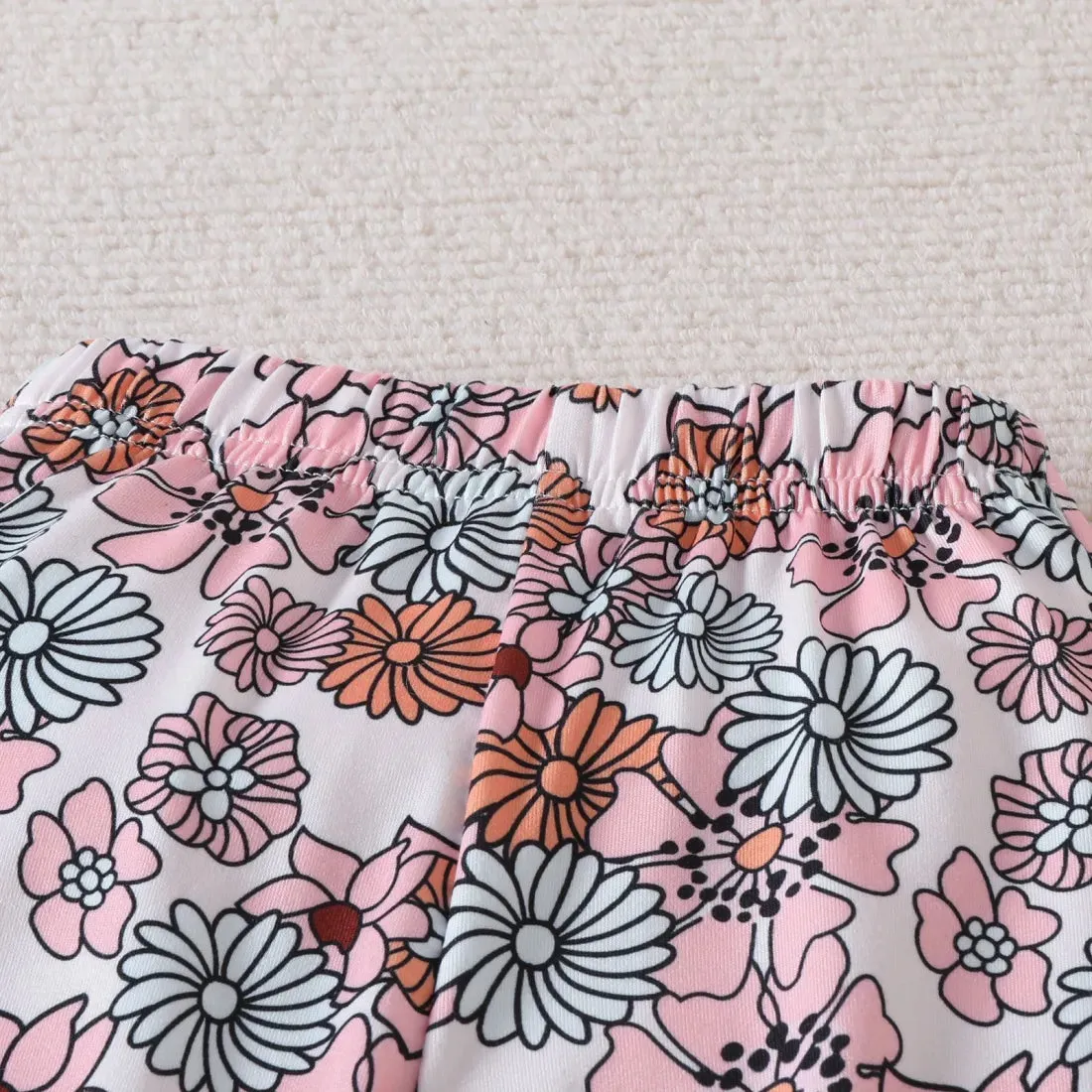 Halter Top and Floral Flared Pants Outfit