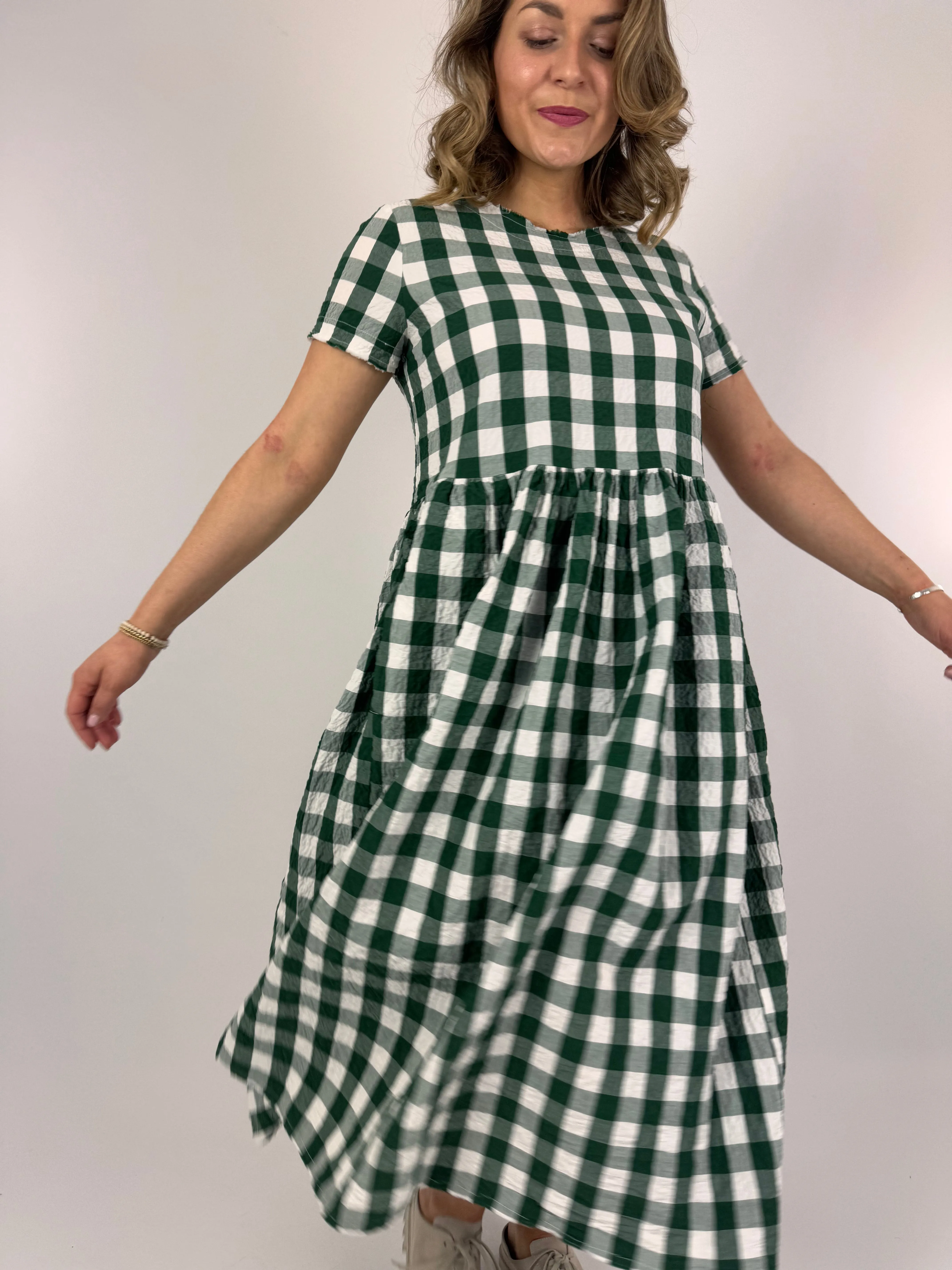 Hannoh Wessel Demi Dress Green Check