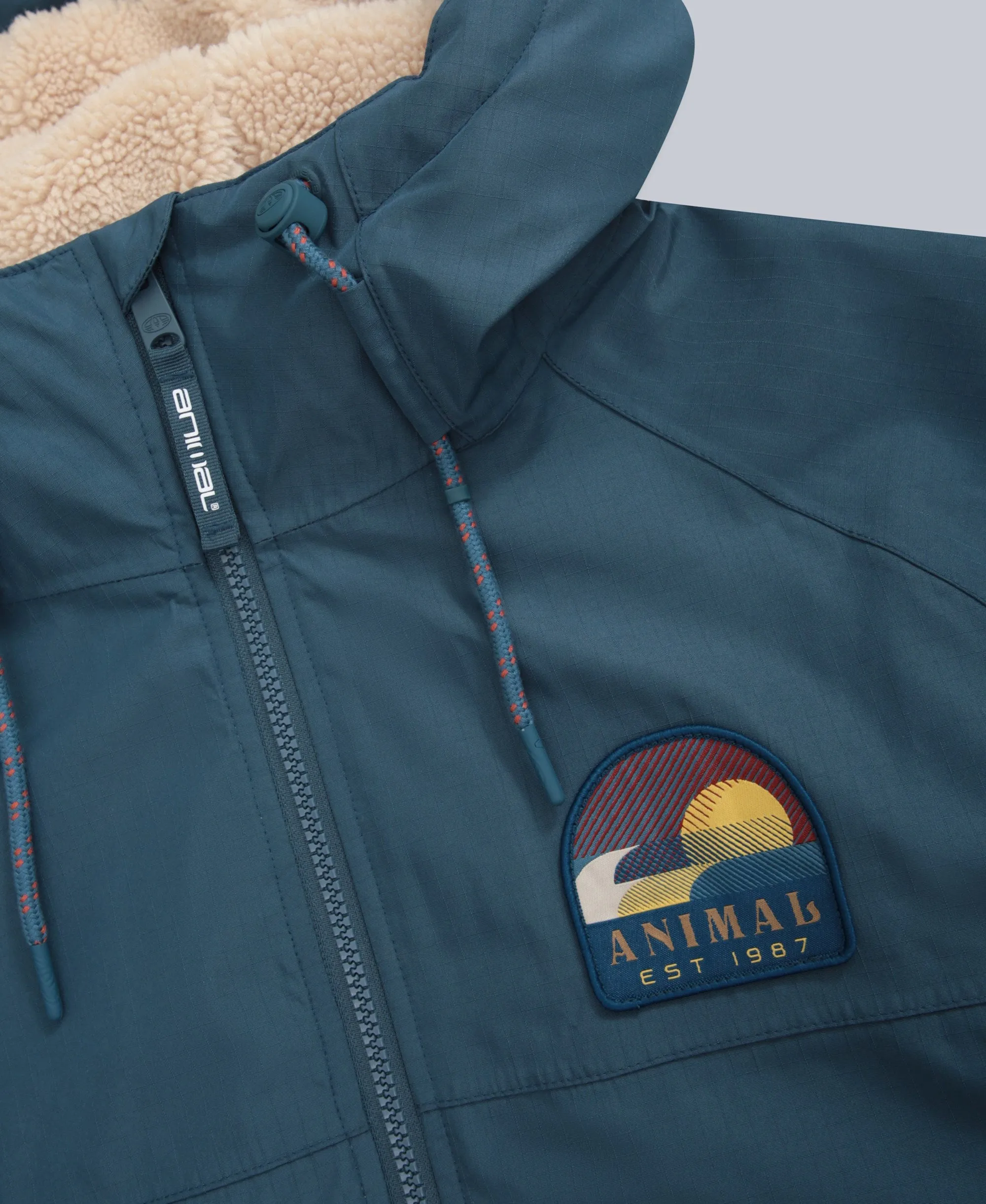 Hazey Mens Waterproof Beach Parka - Blue