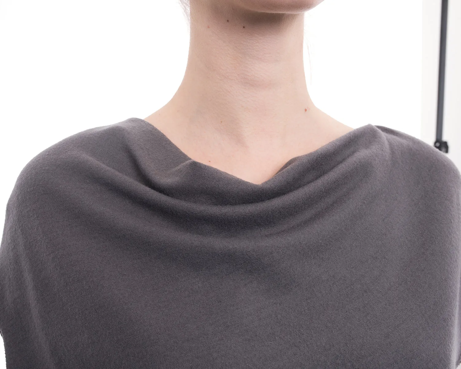 Helmut Lang Light Grey Taupe Wool Asymmetrical Knit Dress - M