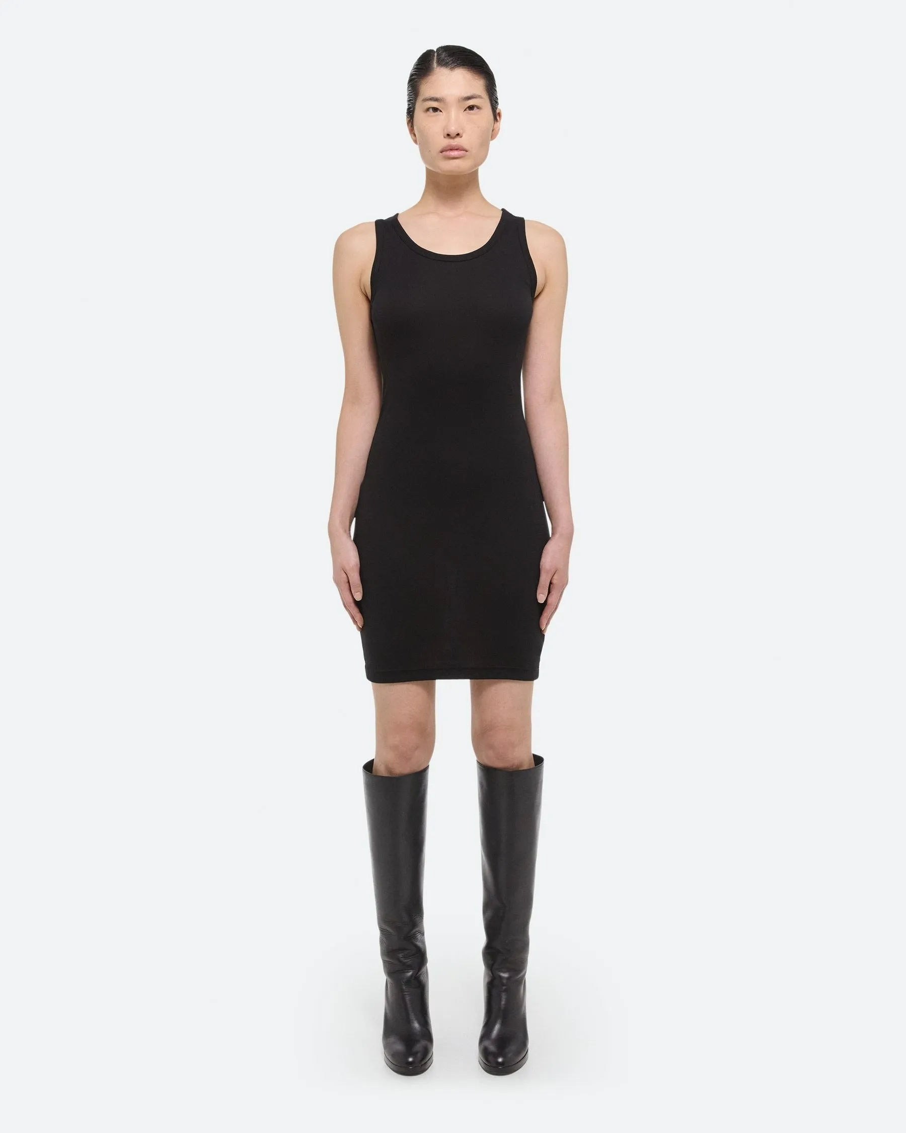 Helmut Lang Tank Dress Soft Rib in Black