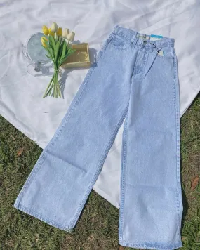 Ice blue wide leg jeans