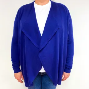 Indigo Blue Cashmere Waterfall Cardigan Extra Large