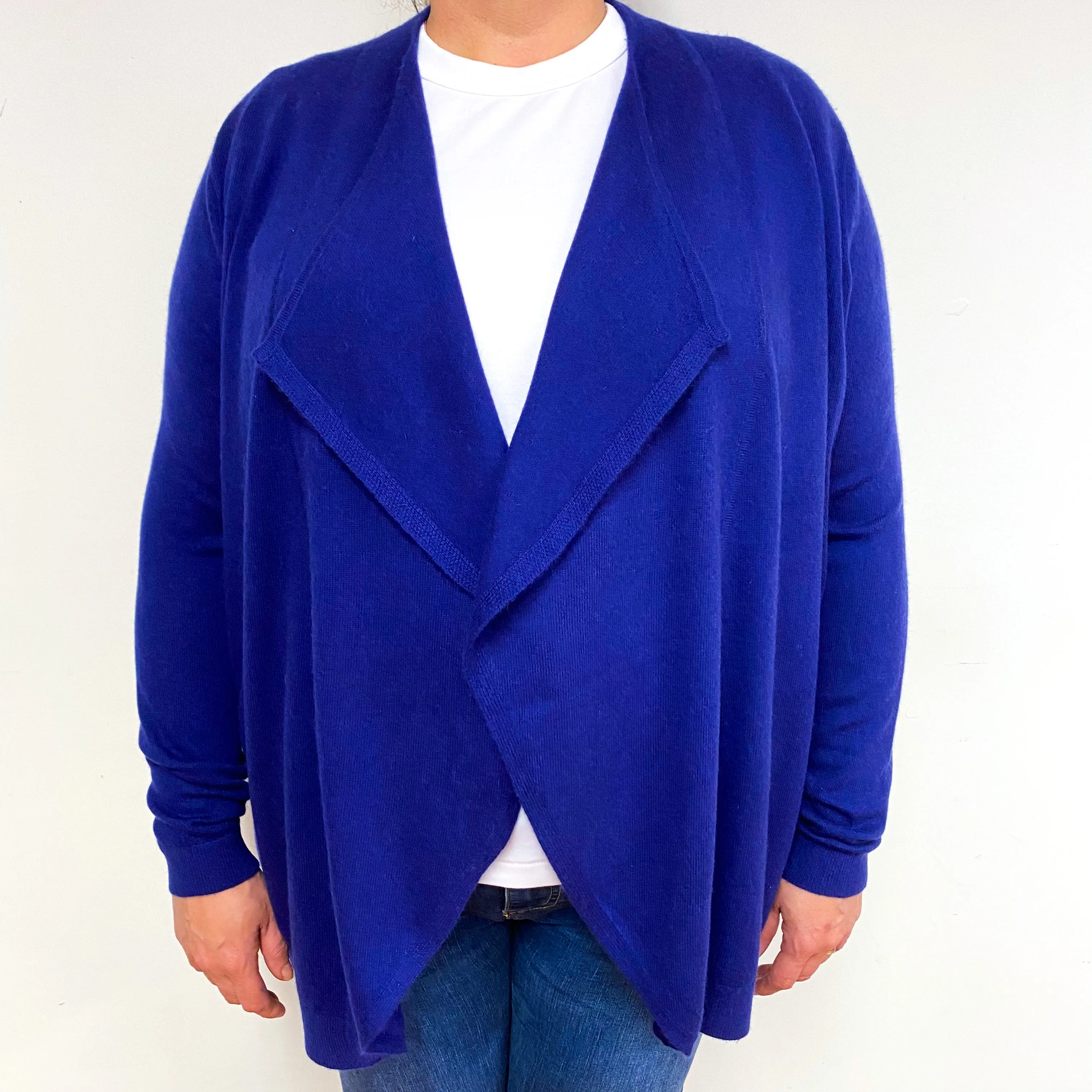 Indigo Blue Cashmere Waterfall Cardigan Extra Large
