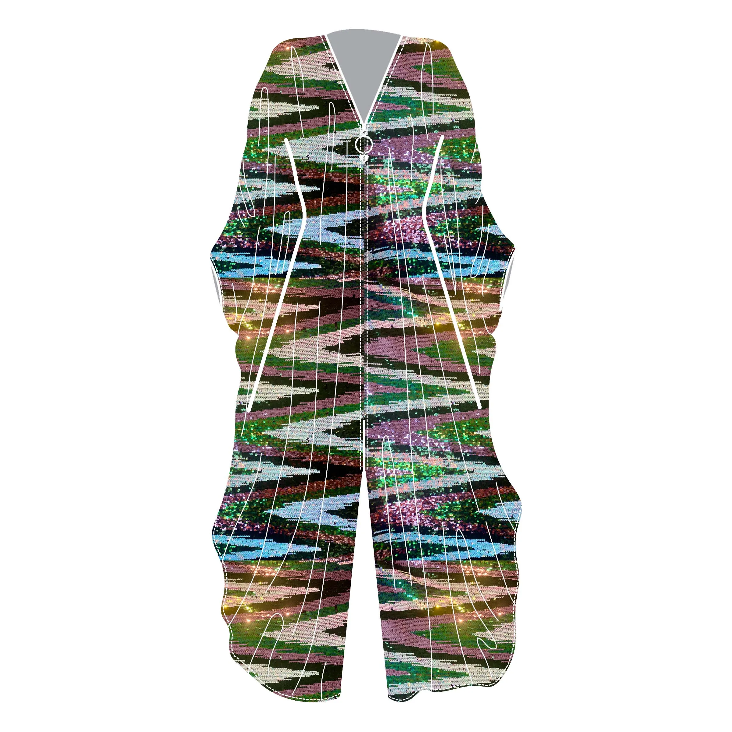 Iridescent White, Lilac and Green Ziggy Jumpsuit *INTRODUCTORY PRICE*