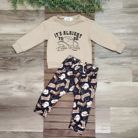 It's Alright to be Little Bitty Western Jogger Set