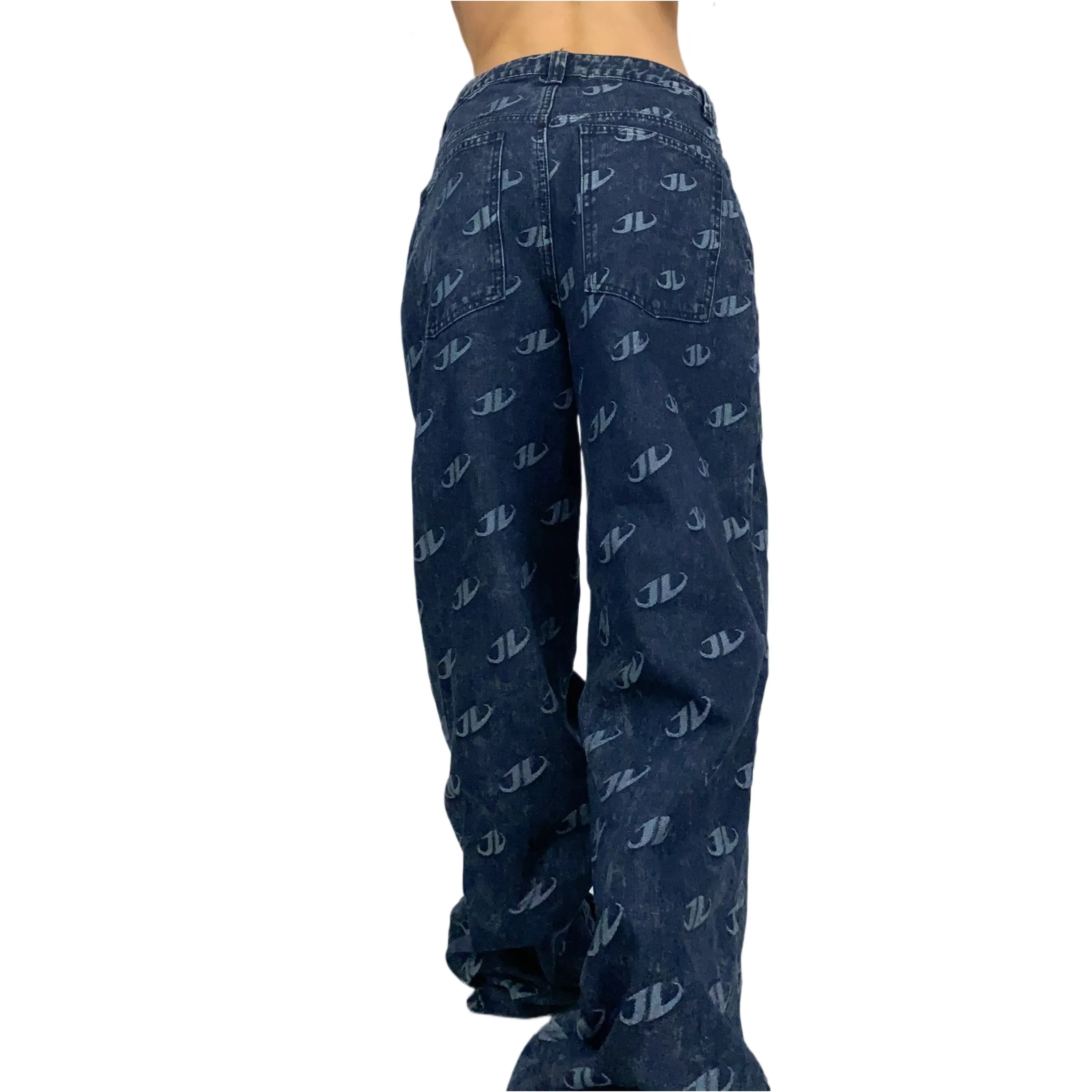 Jaded London Monogram Baggy Jeans (S)