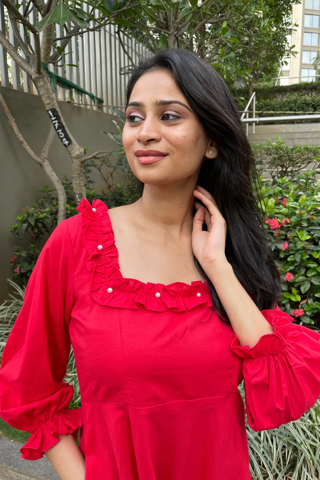 Katie - Red Flared Dress