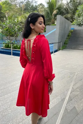 Katie - Red Flared Dress