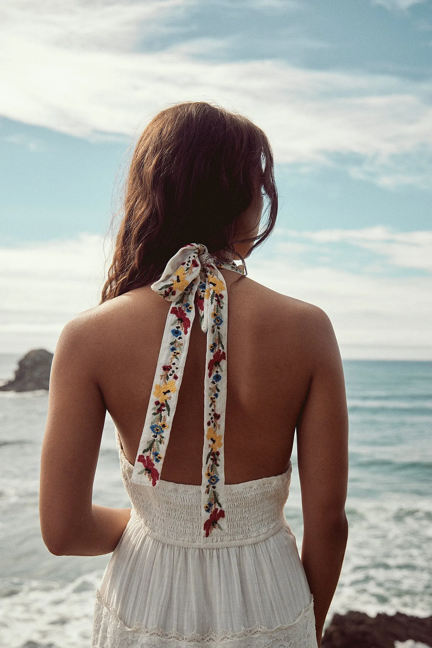 Keila Embroidered Halter Dress