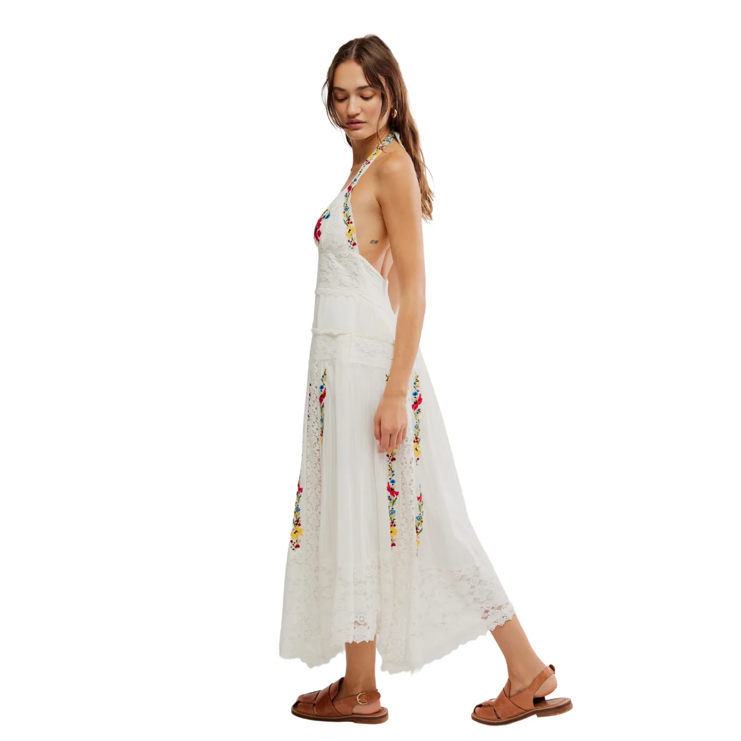 Keila Embroidered Halter Dress