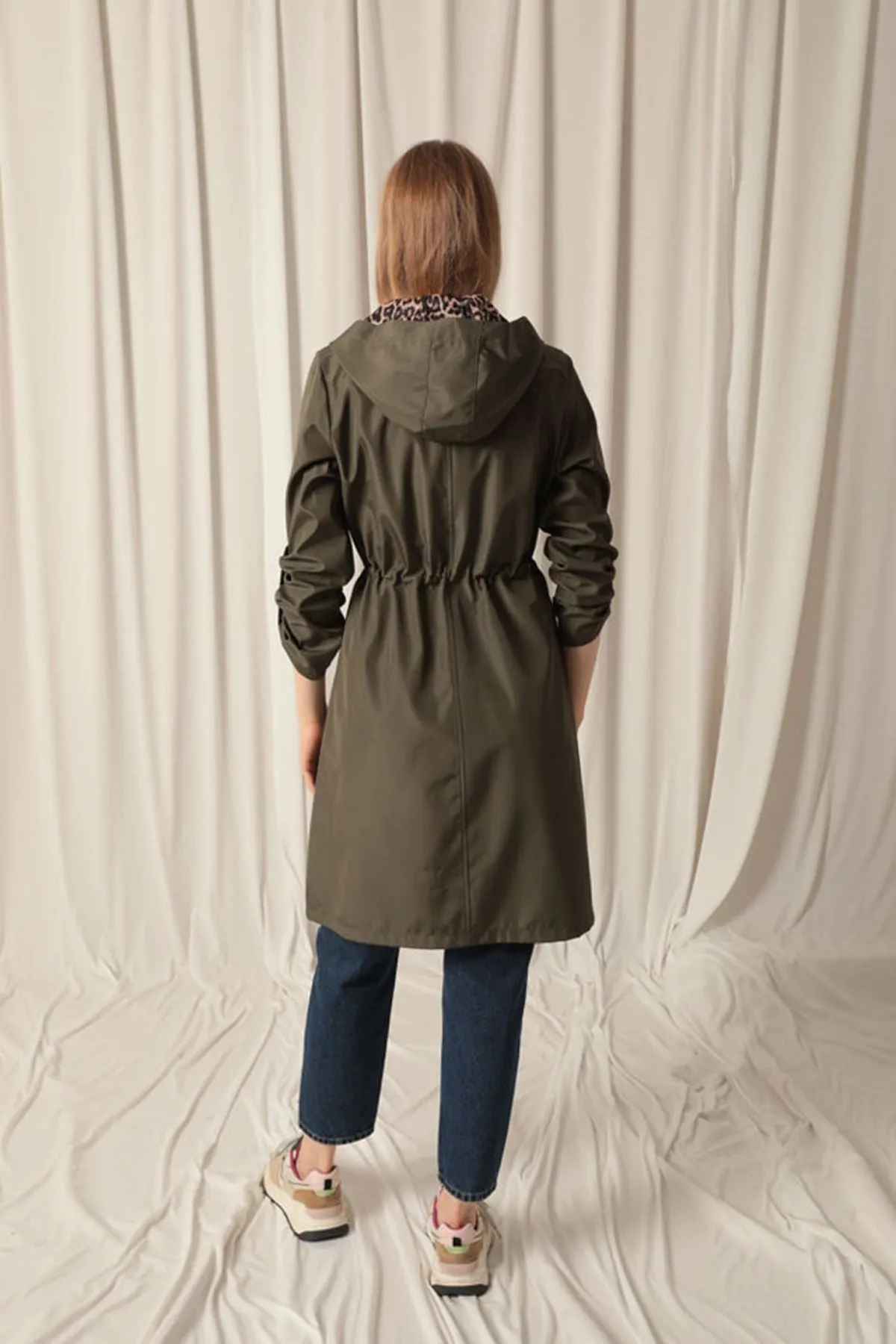 KKT Bondig Fabric Waterproof Women's Khaki Trench Coat - Santa Cruz