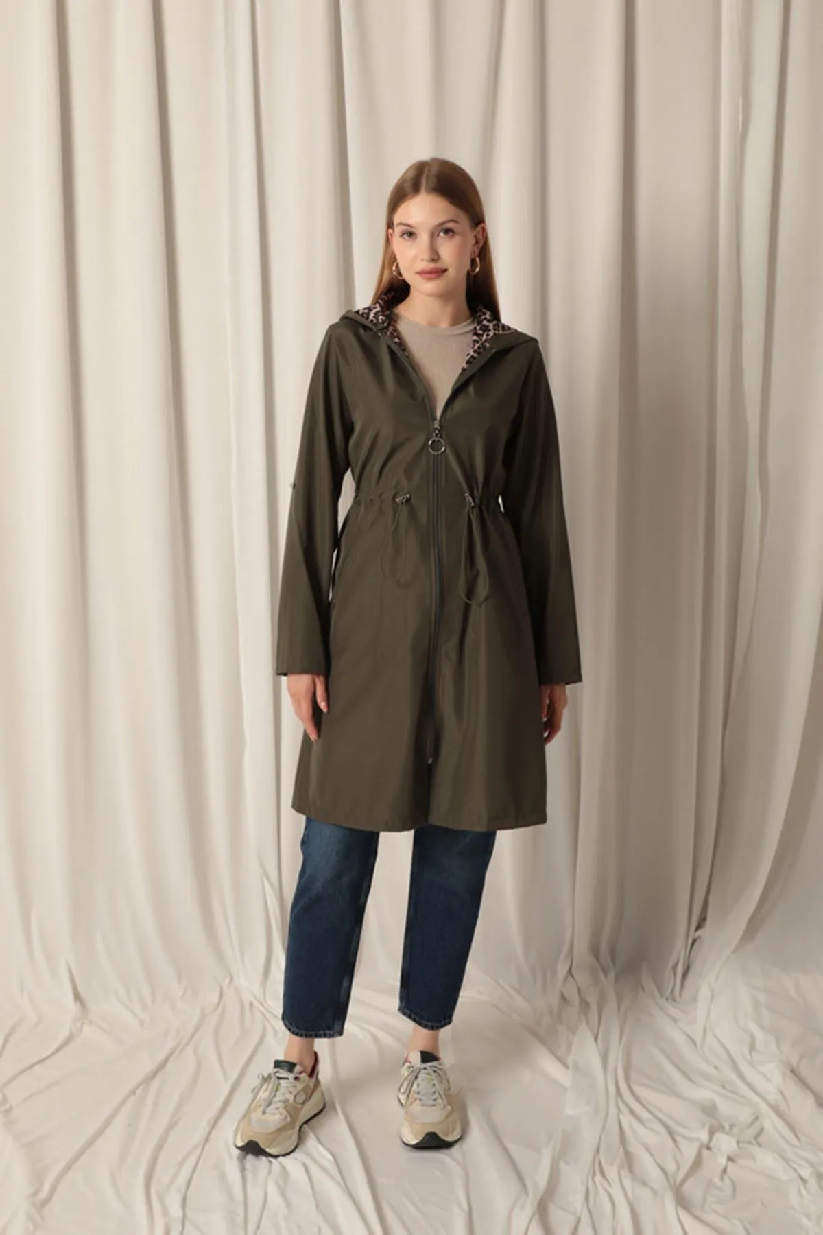 KKT Bondig Fabric Waterproof Women's Khaki Trench Coat - Santa Cruz