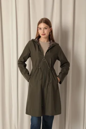 KKT Bondig Fabric Waterproof Women's Khaki Trench Coat - Santa Cruz