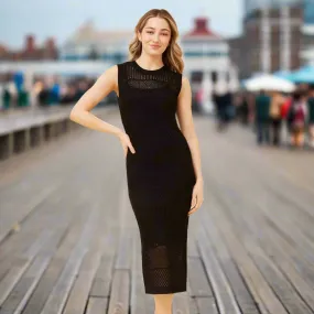 Knit Midi Dress - Black